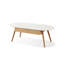 Pierre blanche et table basse ovale en bois massif