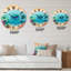 Horloge murale turquoise et spirale océanique avec poissons de récif corallien-60327418