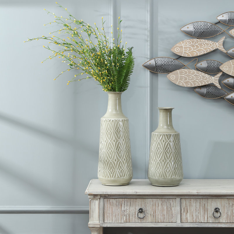 2 Piece Handmade Metal Decorative Vases