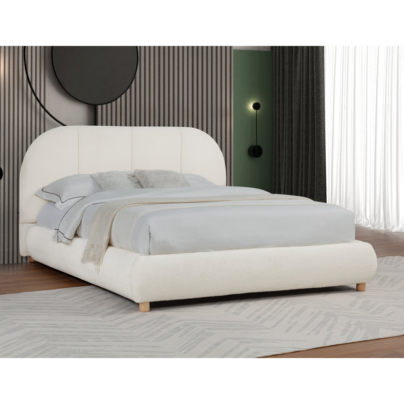  Lit plateforme tapissier Luetta, Ivory