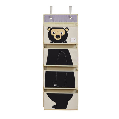 3 Sprouts - Children's Nursery Over the Door Organizer with Hooks - Bear