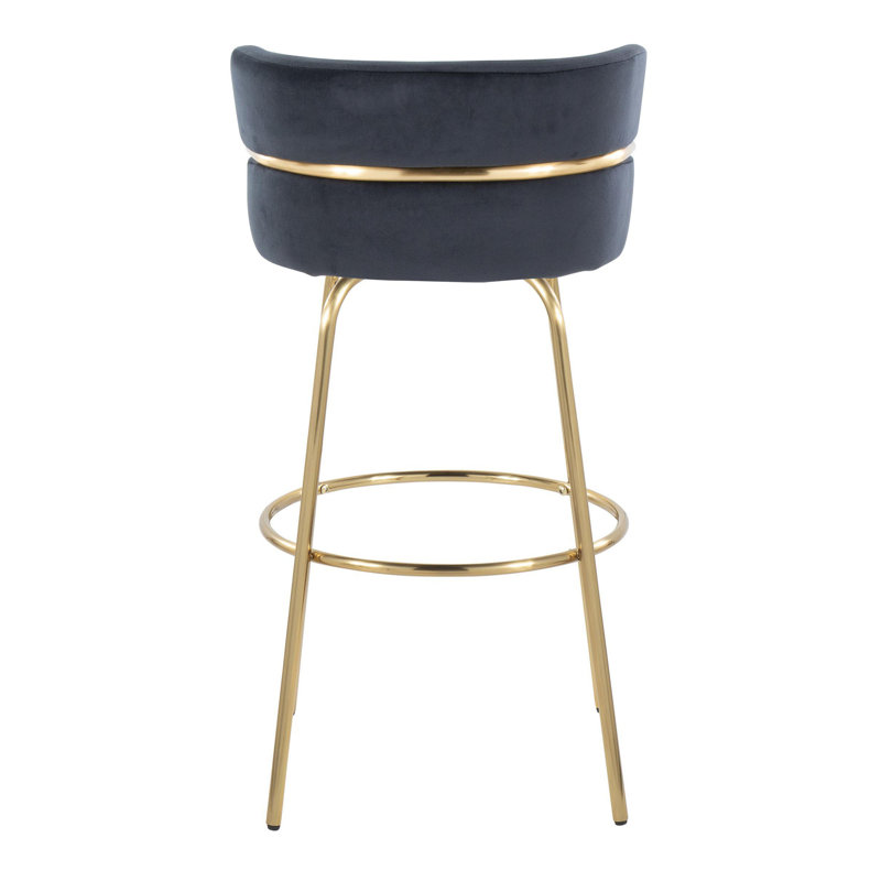 Tabouret de bar à hauteur fixe Art, Noir, Doré