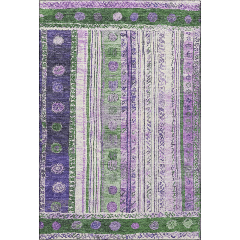 Premium Machine Washable Millbrook AMF1963 Stripes Rug, Rectangle 8' x 10'