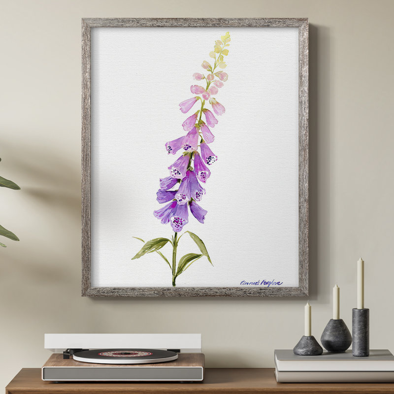 Reproduction encadrée Annie's Foxglove I - bois massif, H 11 po x l 9 po