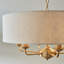 Landover 6lt Pendant light finished in Vintage Brass and Natural