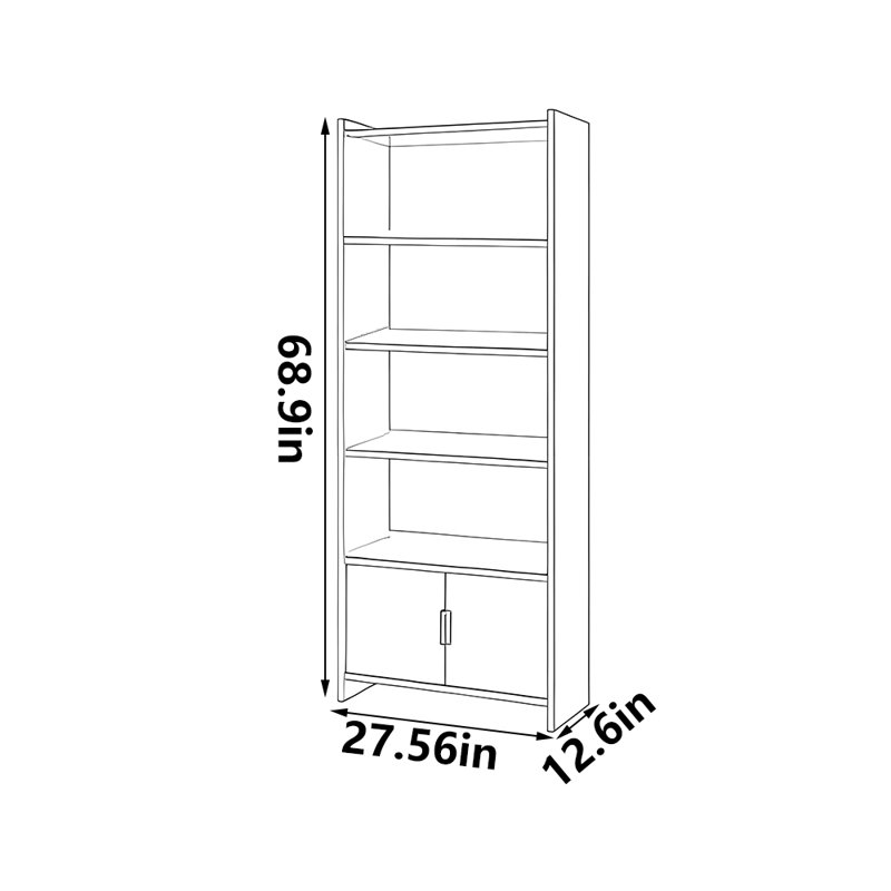 Arias, (4 Shelves) 68.9"H x 27.56"W x 12.6"D