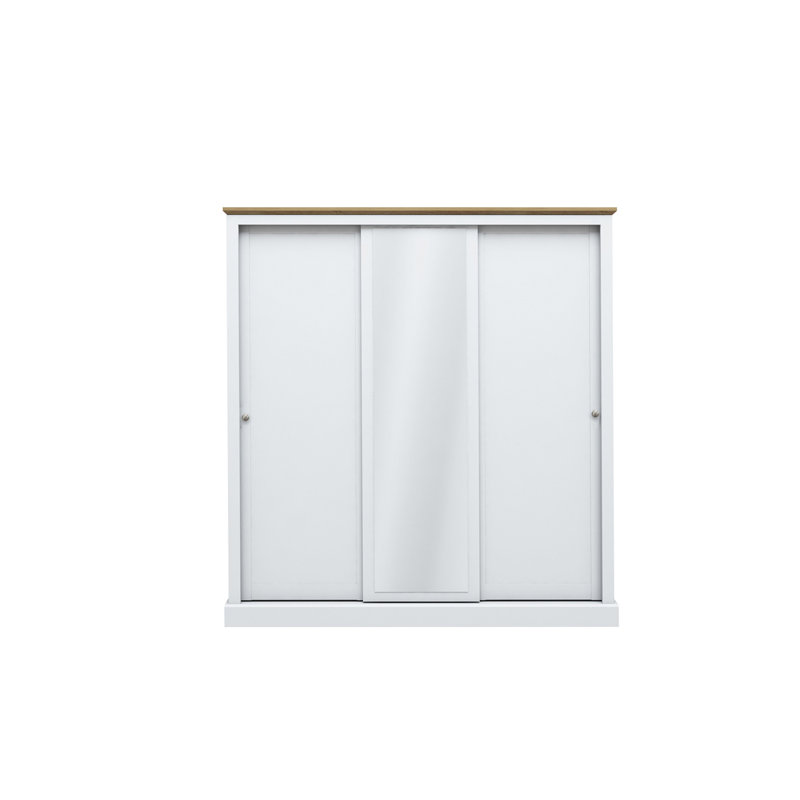 Artur 3 Door Manufactured Wood Wardrobe, White