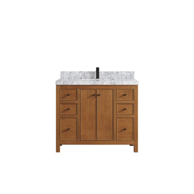 Meuble-lavabo simple 42 po avec plateau en marbre Sandris