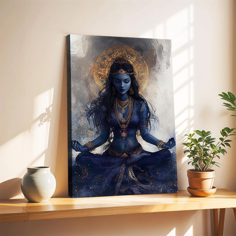 Tableau sur toile Blue Serenity encadré, prêt à accrocher, pour salon, chambre ou décoration intérieure., 16 x 24 po