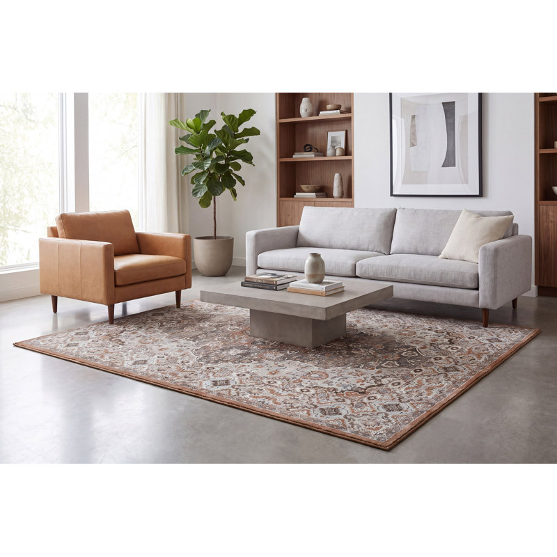 ANCIENT GARDEN 5.3X7.7 57275-9285 BEIGE/MULTI, Rectangle 5'3" x 7'7"