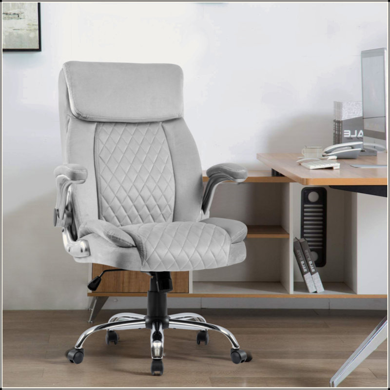 Fauteuil de bureau pivotant en velours