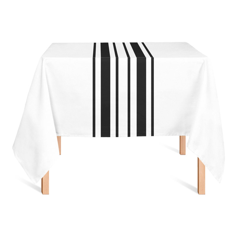 Mcbeth Striped Square Tablecloth, Black