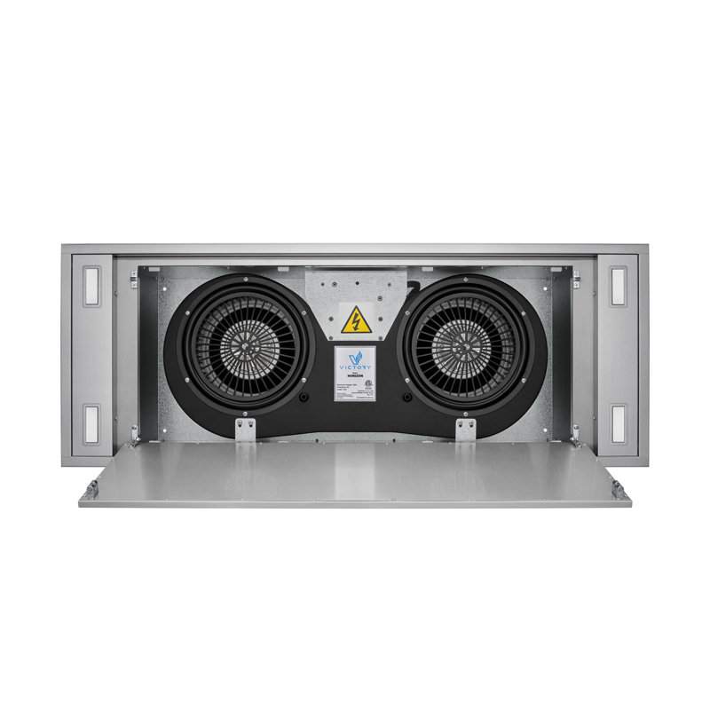 42" 900 CFM Flush Mount Ceiling Island Range Hood with Wall Switch and Dimmable LED's