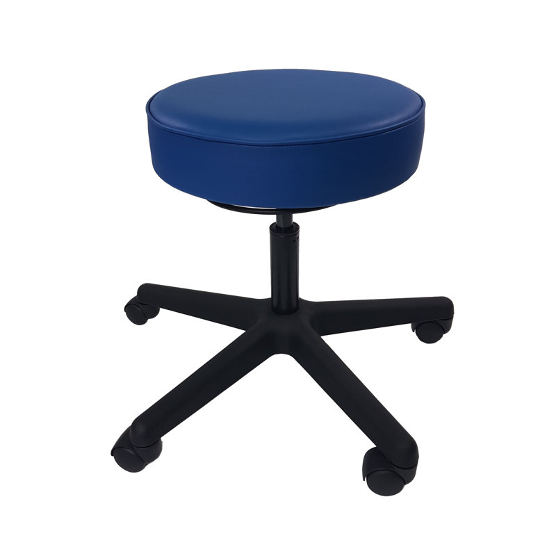 Tabouret rond en vinyle Kyzin, Bleu