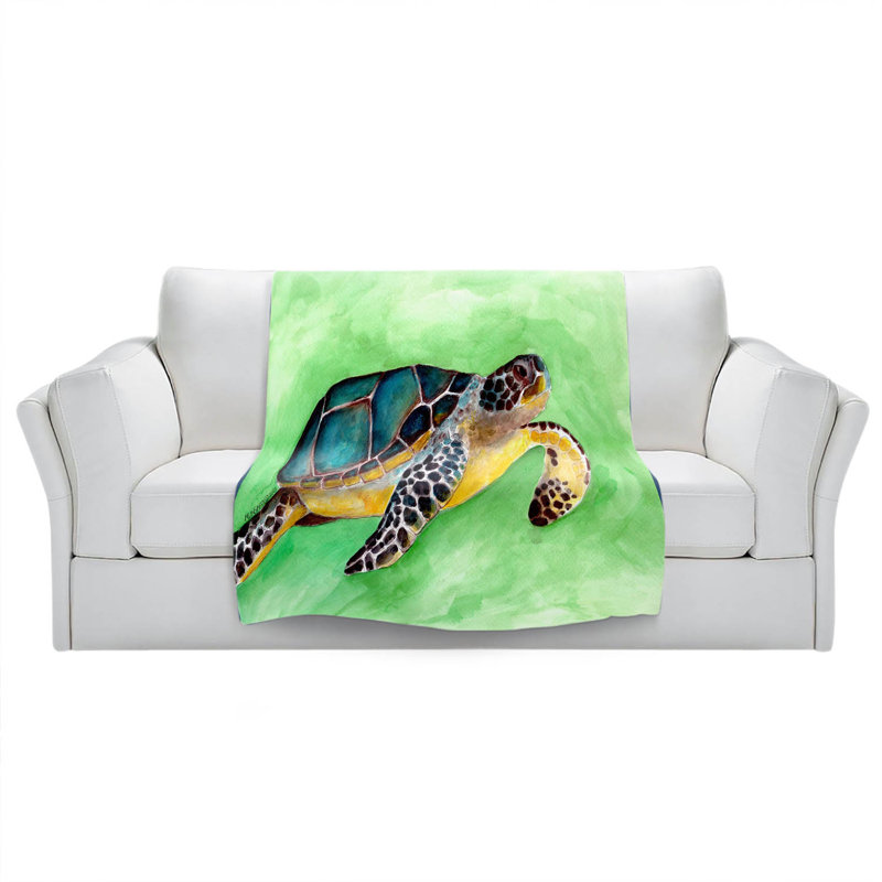 Couverture à motif de tortue de mer, 51 po x 60 po