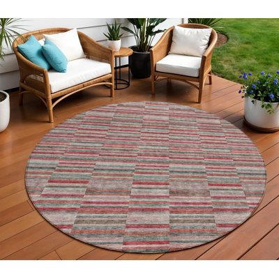 Tapis intérieur lavable rayé 8 pi
