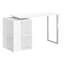 Bureau d'ordinateur élégant pour le bureau à domicile - l 55 po, stratifié blanc, métal gris, options de rangement, assemblage gauche / droite