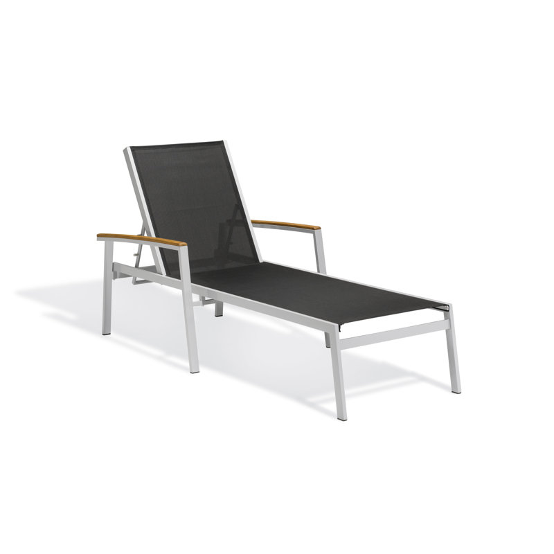Travira Outdoor Chaise Lounge, Black, Tekwood Vintage, Flint