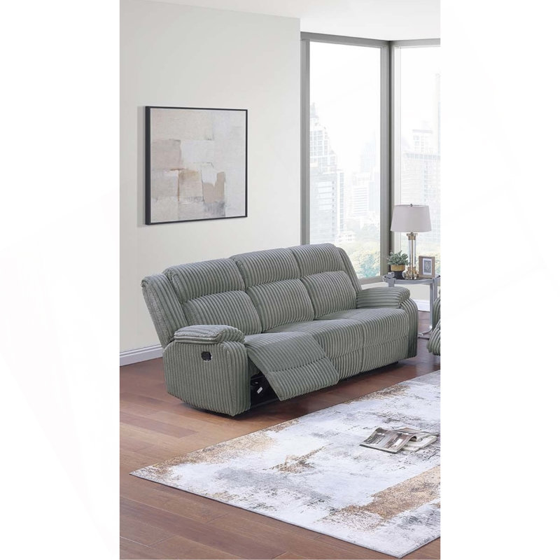 Canapé inclinable en velours côtelé 1 pièce, Fumée