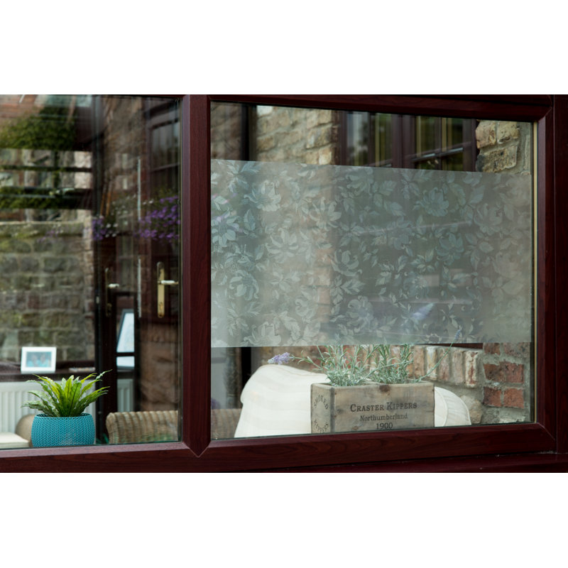 Film d'intimité autocollant en verre pour fenêtre, vivace / damas, rouleau de 17 po x 78 po