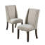 Ensemble de 2 élégantes chaises de salle à manger à haut dossier rembourrées avec garniture cloutée et pieds en bois massif de style classique