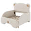Canapé-lit rembourré extensible et voûté, tête de lit en forme d'ours, beige