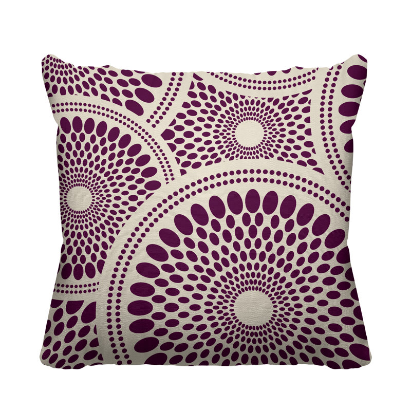 Coussin décoratif intérieur / extérieur Pierson Tribal Abstract, Mauve, L 19 po x H 19 po