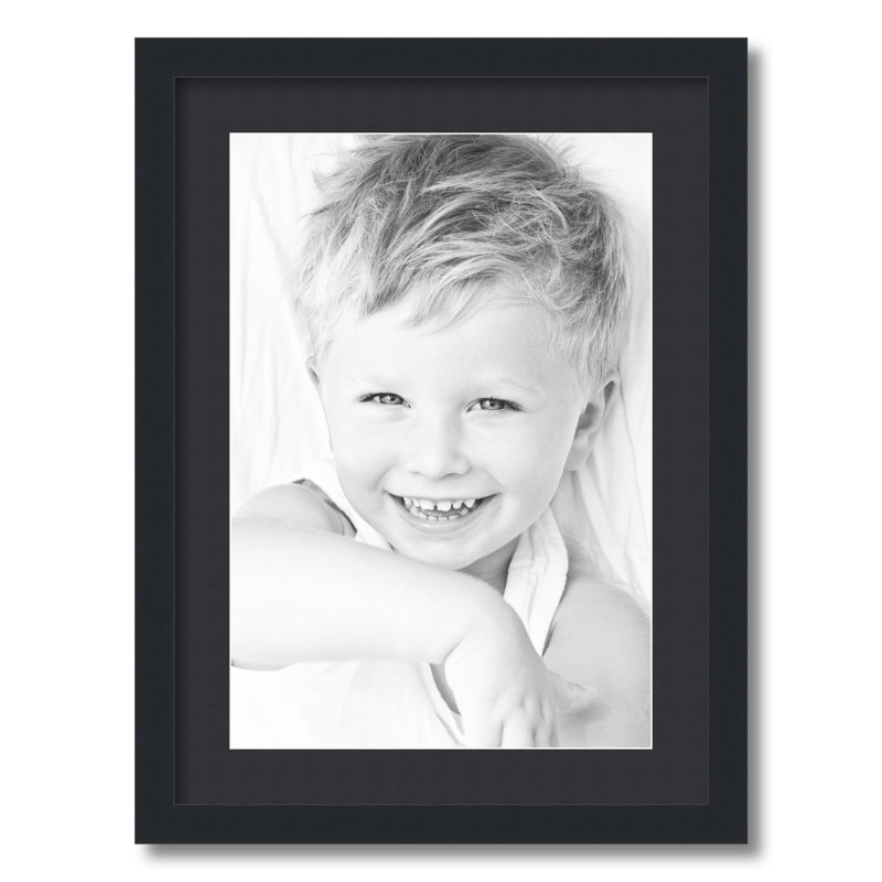 Matte Picture Frame with Mat, Black