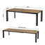 Eliass 220 cm Extendable Oak Rectangular Wood Top Dining Table with Iron Base
