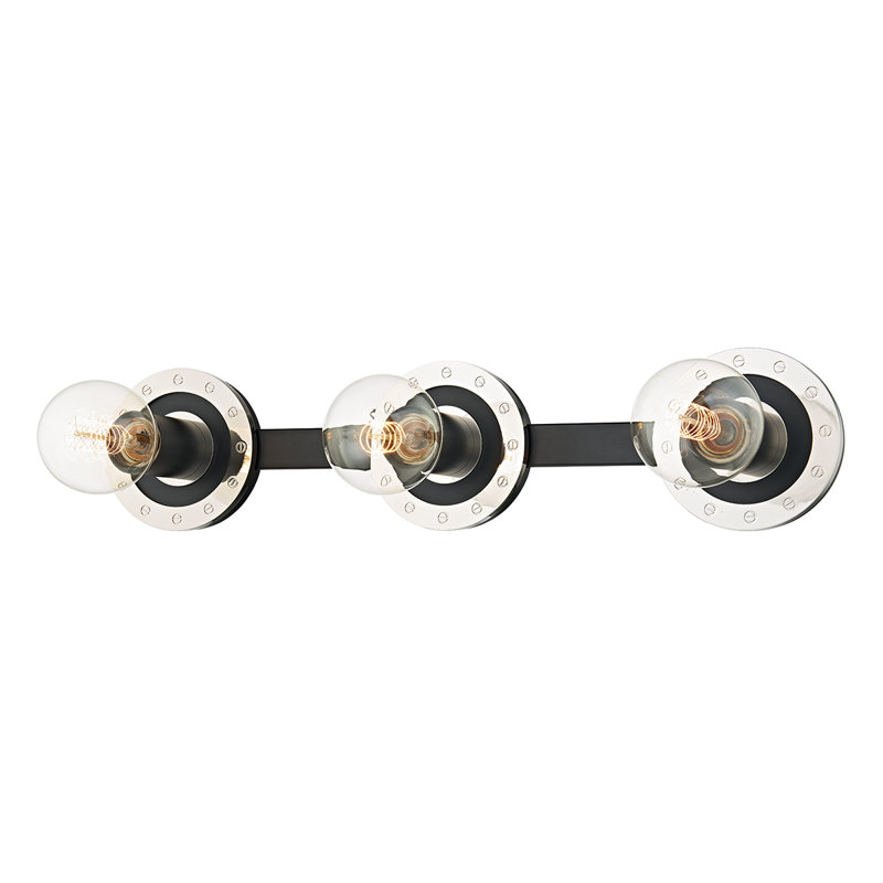 Teo 3 Light Bath and Vanity, Polished Nickel/Soft Black