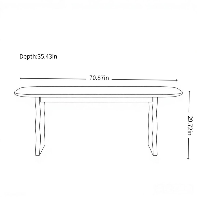 Table de salle à manger moderne et minimaliste, Blanc cassé / noyer