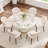 Modern Round White Pedestal Dining Table-484872849-535362558