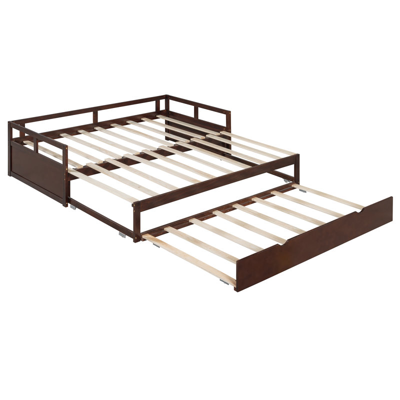 Twin-To-King Solid Wood Daybed With Space-Saving Trundle, Espresso