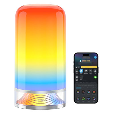 Smart Table Lamp 2, Touch Bedside Small Table Lamp Work With Matter, Alexa, LED Desk Lamp With 64 Scene Modes, Color Changing Lamp For Bedroom Living Room Dimmable Night Light(Corded)