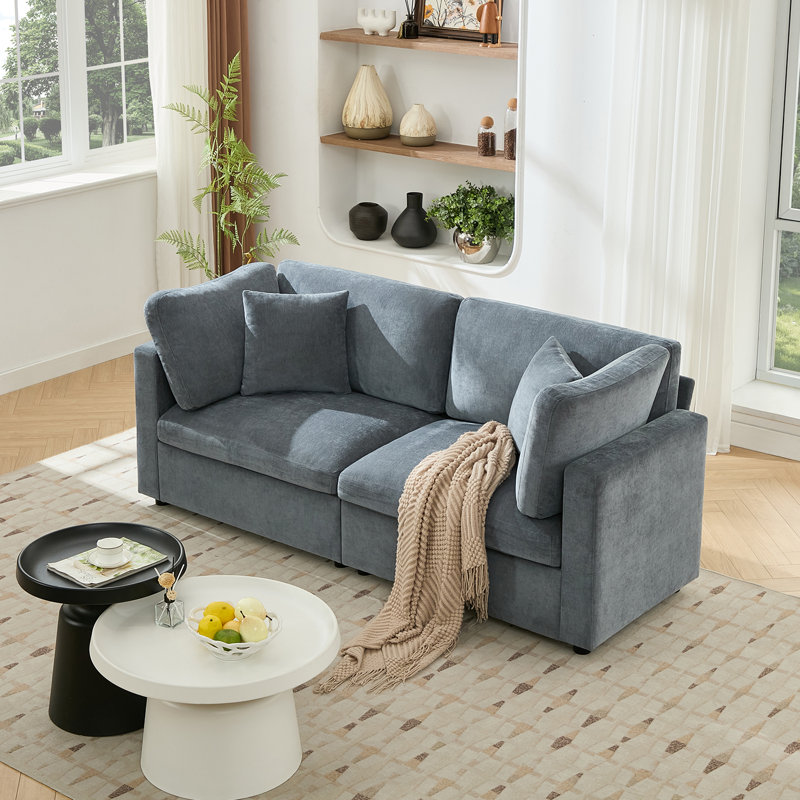 Canapé modulaire surdimensionné à 82 places l 82,7 po, Gris chenille