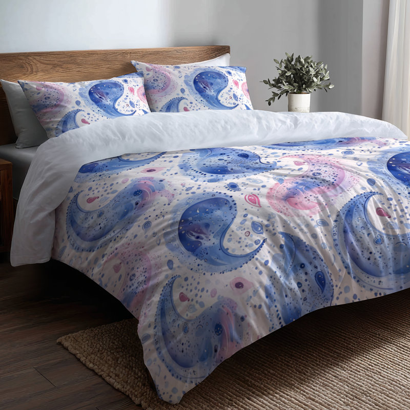 Ensemble de literie 3 pièces Boho - Ensemble de housse de couette et coussin décoratif Boho