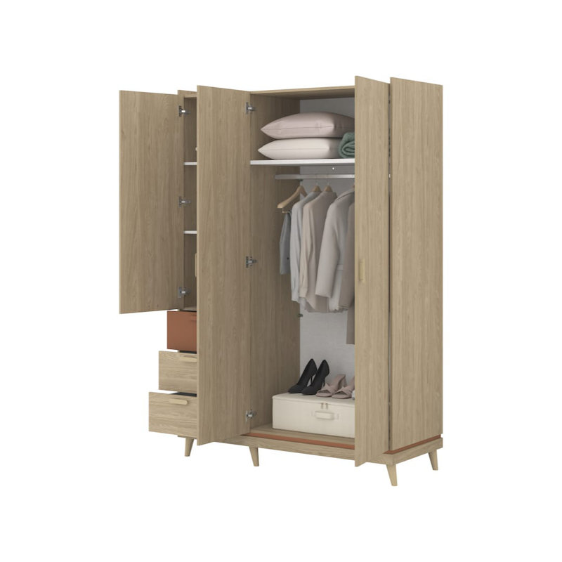 Manufactured Wood Wardrobe, Oiled Oak