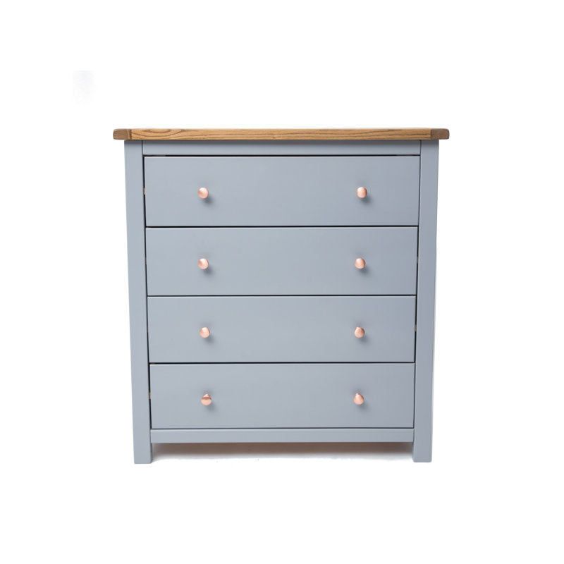 Dupree 90cm W 4 - Drawer Chest of Drawers, Grey/Copper