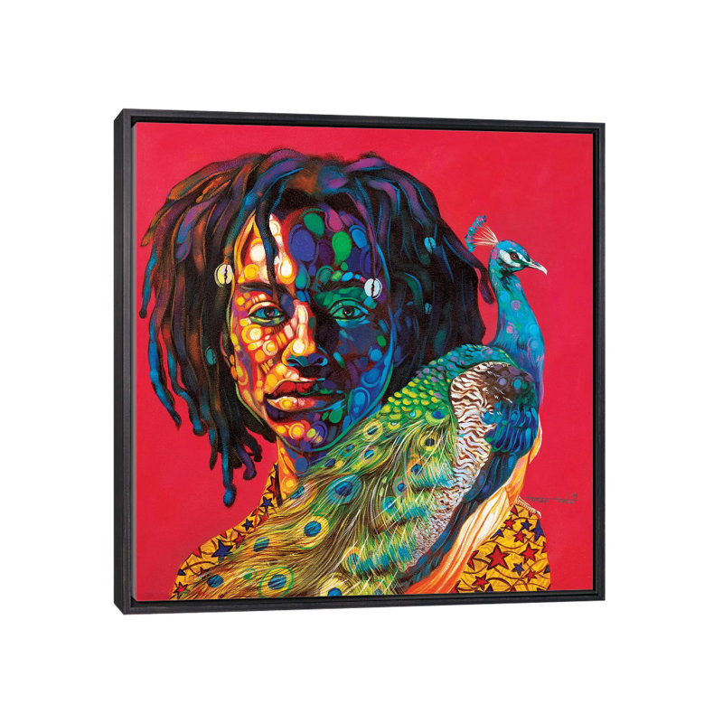 Alade Oke par Akintayo Akintobi, reproduction d’art, Toile avec cadre noir patiné, Pas de tapis, H 26 po x l 26 po x P 1,5 po