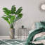 Arbre artificiel dans un pot de fleurs moderne, décoration d'arbre en soie artificielle Monstera (pot et arbre)-156323608-141567761