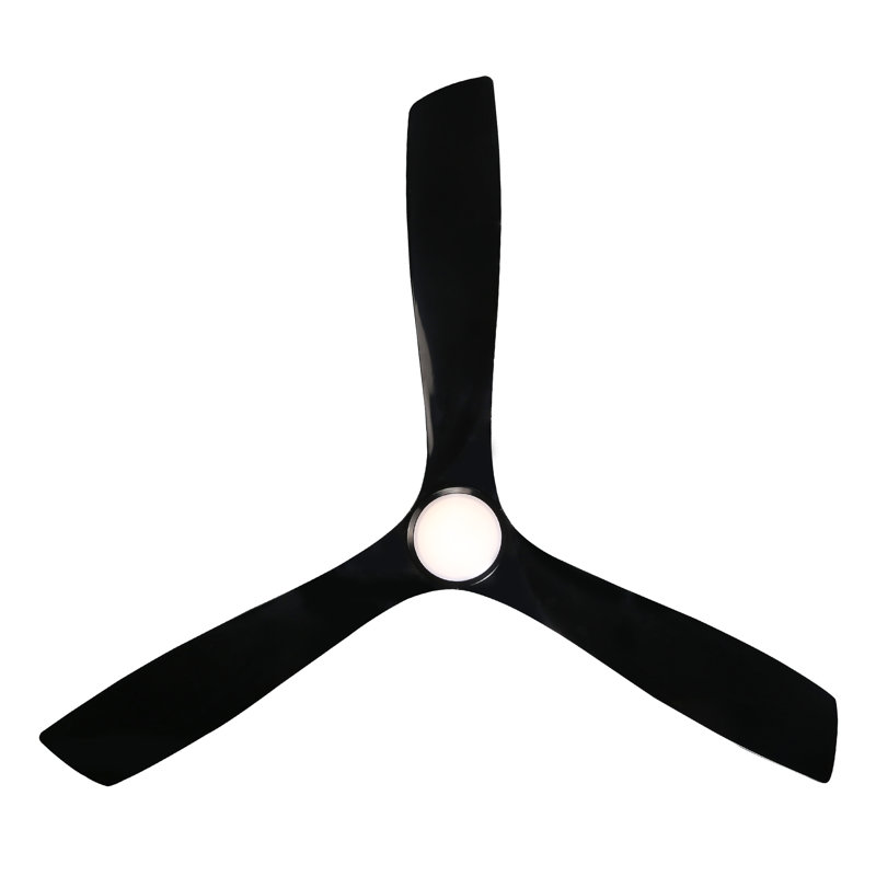 60" Black Industrial Ceiling Fan with LED Light and Remote