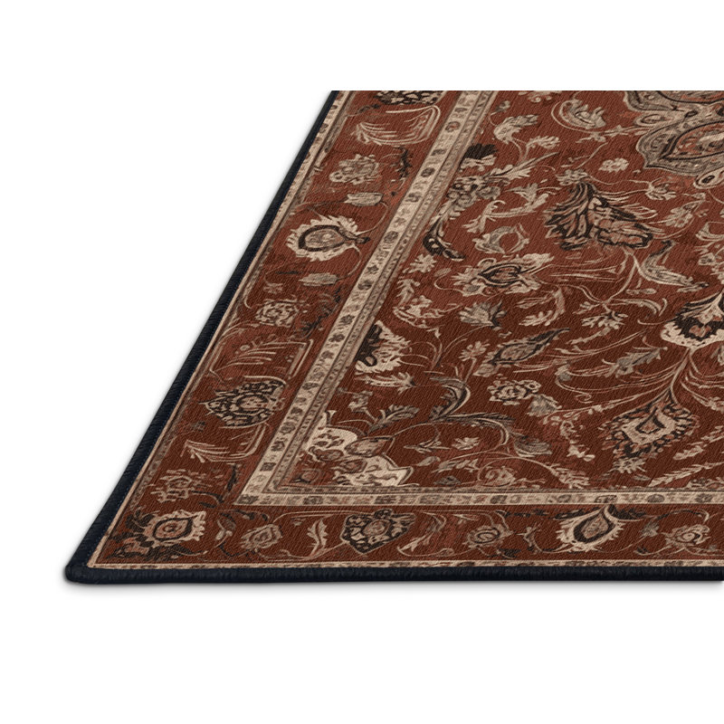 Tapis brun lavable à la machine, Carré 5 pi
