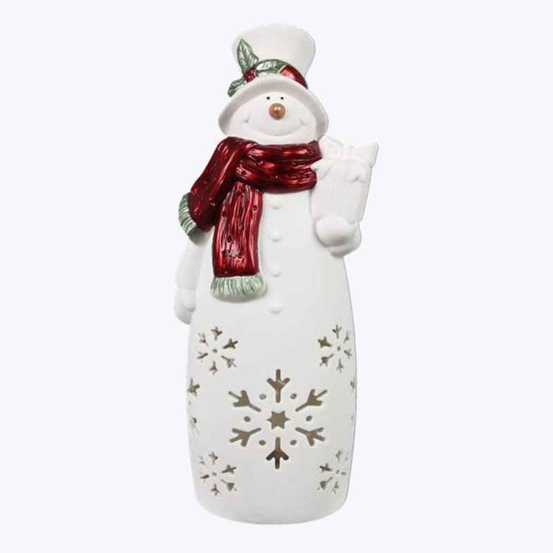 Ceramic Snowman With Led
