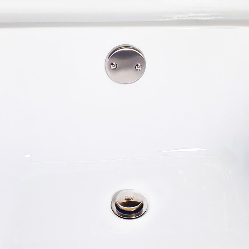 Satin Nickel Round Toe Touch Tub Drain Trim Set