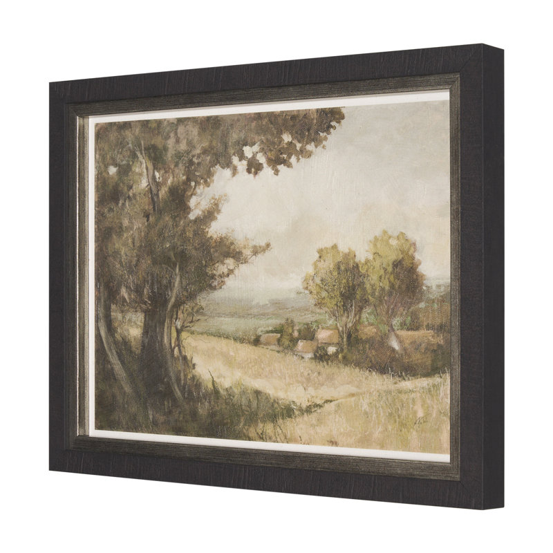 Toile encadrée texturée embellie à la main, H 16,5 po x l 21,5 po x P 1,6 po, Paysage à l'ancienne II