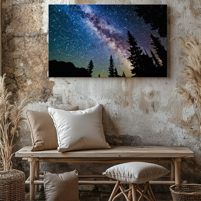 Toile, "Une vue imprenable sur le ciel nocturne", art mural innombrable qui scintille comme des diamants, H 30 po x l 40 po