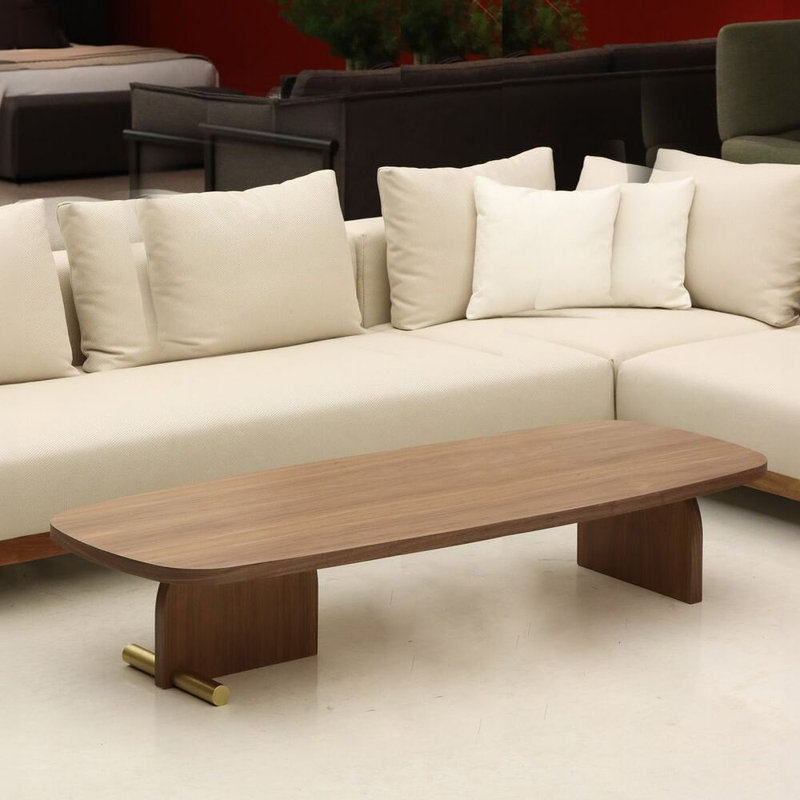 Nova Solid Wood Top Single Coffee Table, 11.8" H x 47.2" L x 23.6" W, Walnut