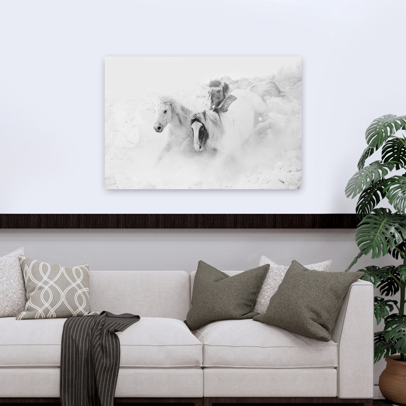 Reproduction d'art mural cheval sauvage, H 32 po x l 48 po