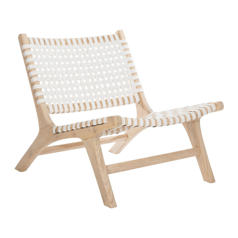Chaise parsons Millner, Cuir blanc, Naturel