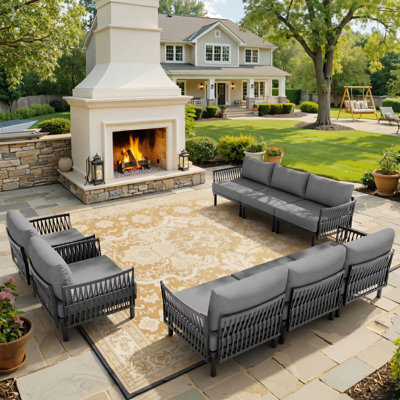 8 Person Outdoor Patio Sectional Sofa Set